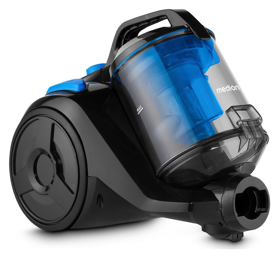 E2001 MD12078 Bodenstaubsauger Beutellos 800 W HEPA (Transparent, Schwarz, Blau) 