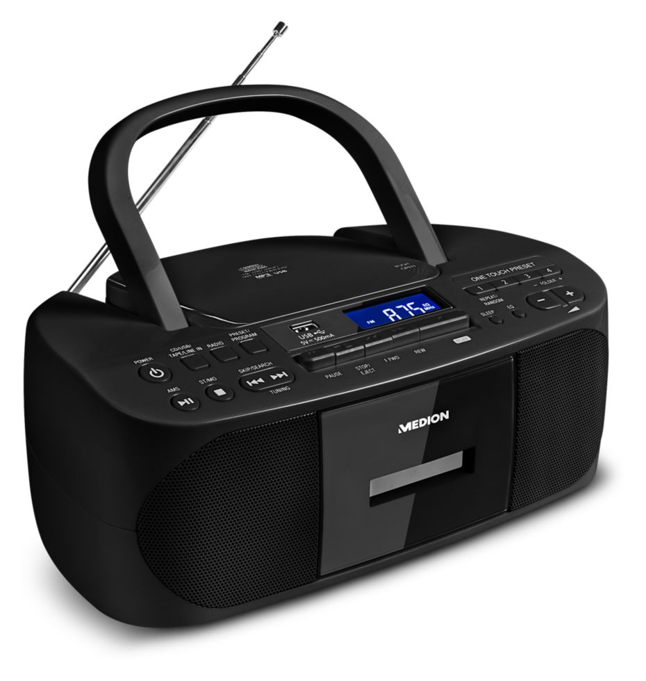 Life E64070 FM Radio Tragbar  (Schwarz) 