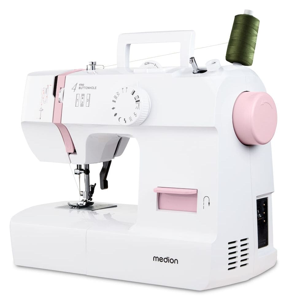 LIFE Nähmaschine SM70 (MD 11179) 12 verschiedene Stickmuster, 4 Schritte Knoploch, einstellbare Stichlänge, 70 Watt Motorleistung 
