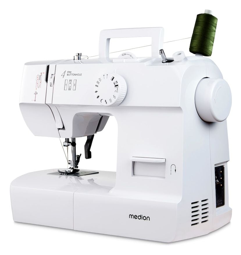 LIFE Nähmaschine SM70 (MD 11179) 12 verschiedene Stickmuster, 4 Schritte Knoploch, einstellbare Stichlänge, 70 Watt Motorleistung 
