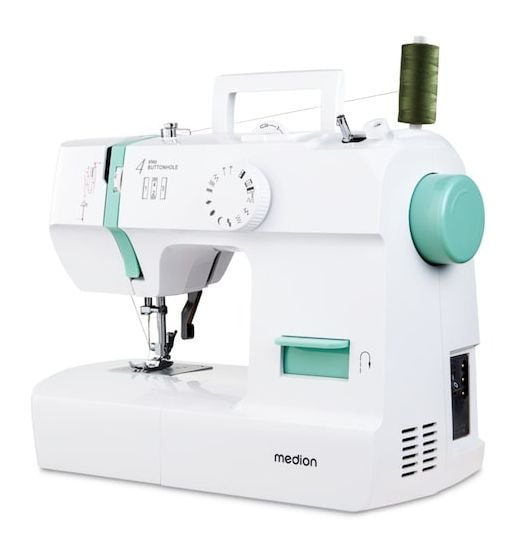 LIFE Nähmaschine SM70 (MD 11179) 12 verschiedene Stickmuster, 4-Stufen-Knopfloch, einstellbare Stichlänge, 70-Watt-Motorleistung 