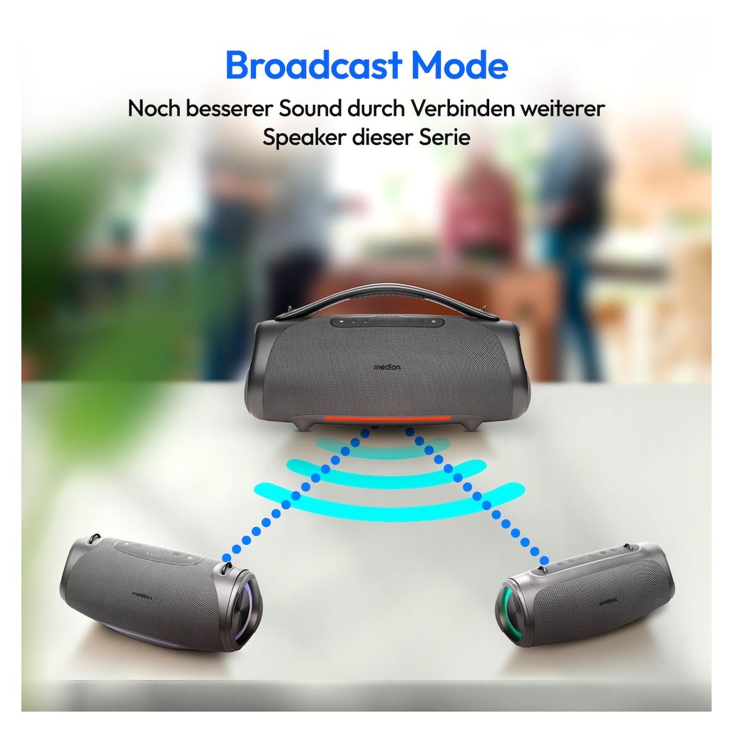 Life P61768 100 W Bluetooth Lautsprecher IPX7 Laufzeit bis 30 h  (Grau) 