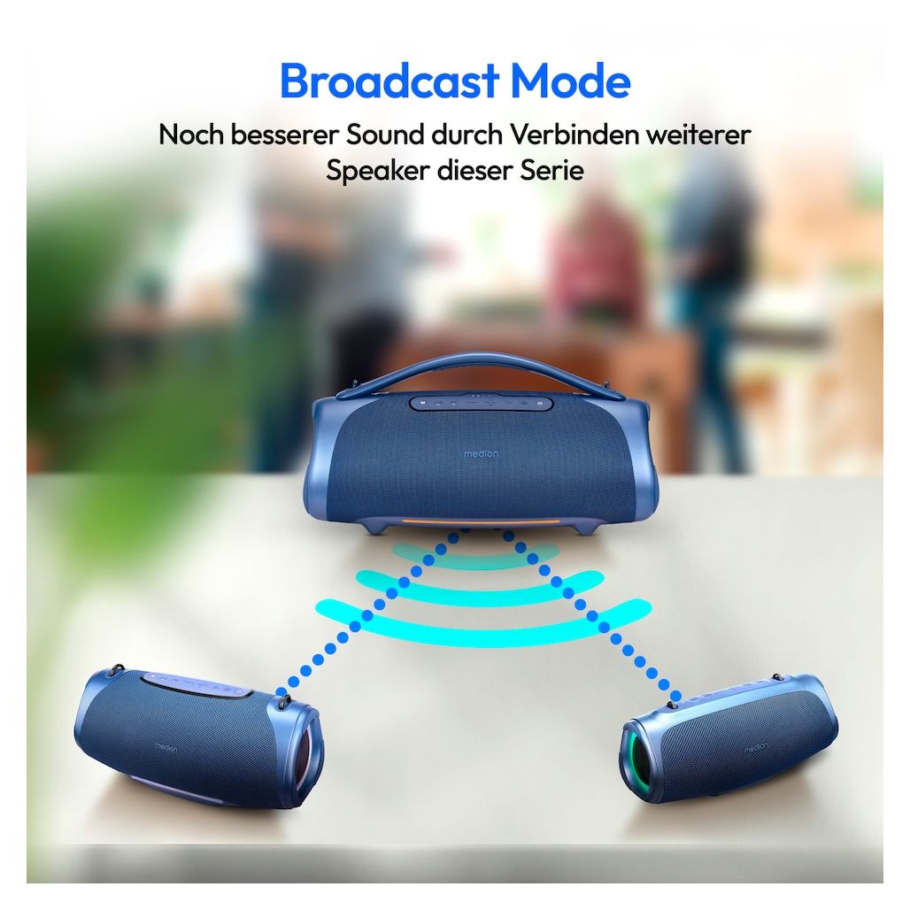 Life P61768 100 W Bluetooth Lautsprecher IPX7 Laufzeit bis 30 h  (Blau) 