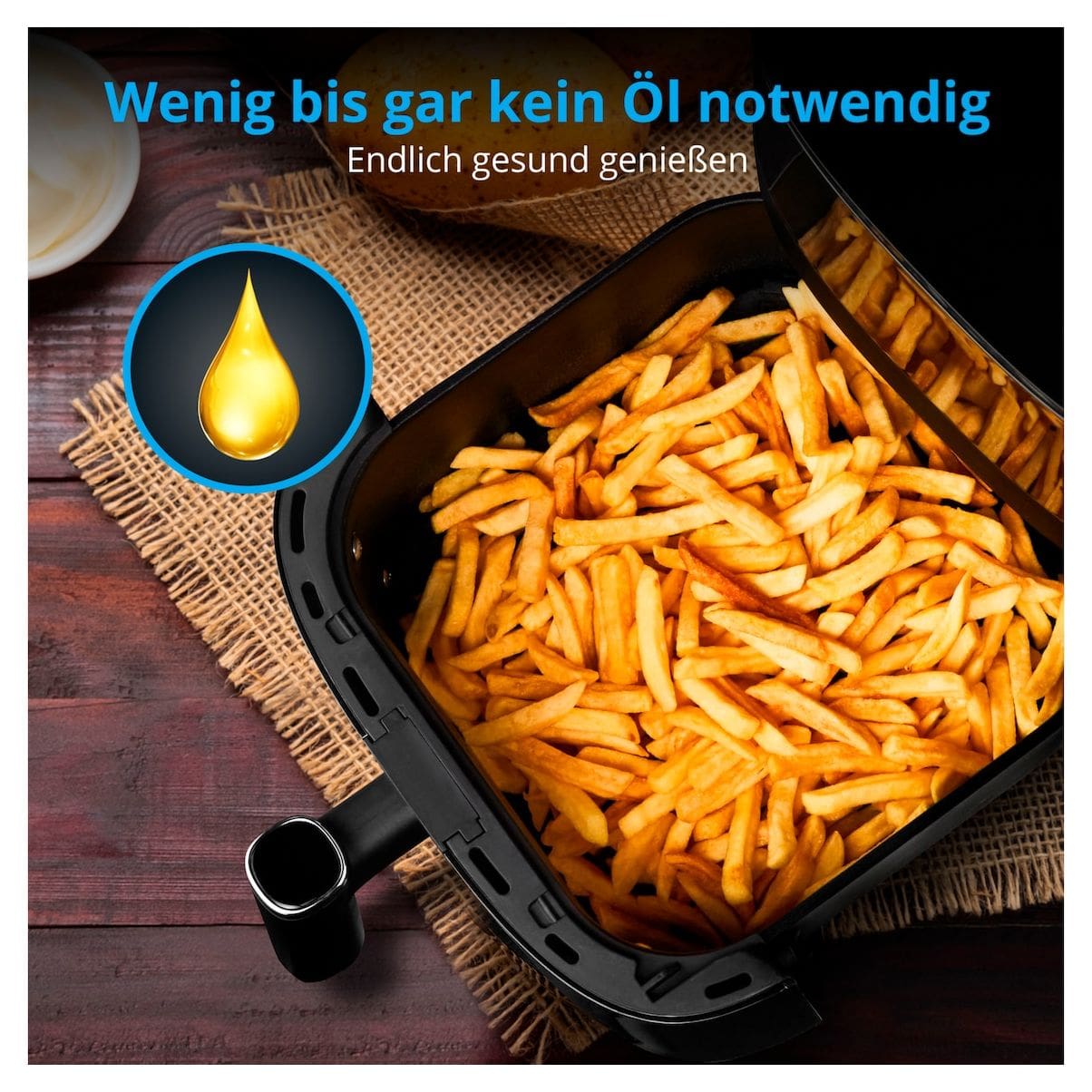 Life X10 XL MD11780 Heißluftfritteuse 5 l 1500 W  (Schwarz) 