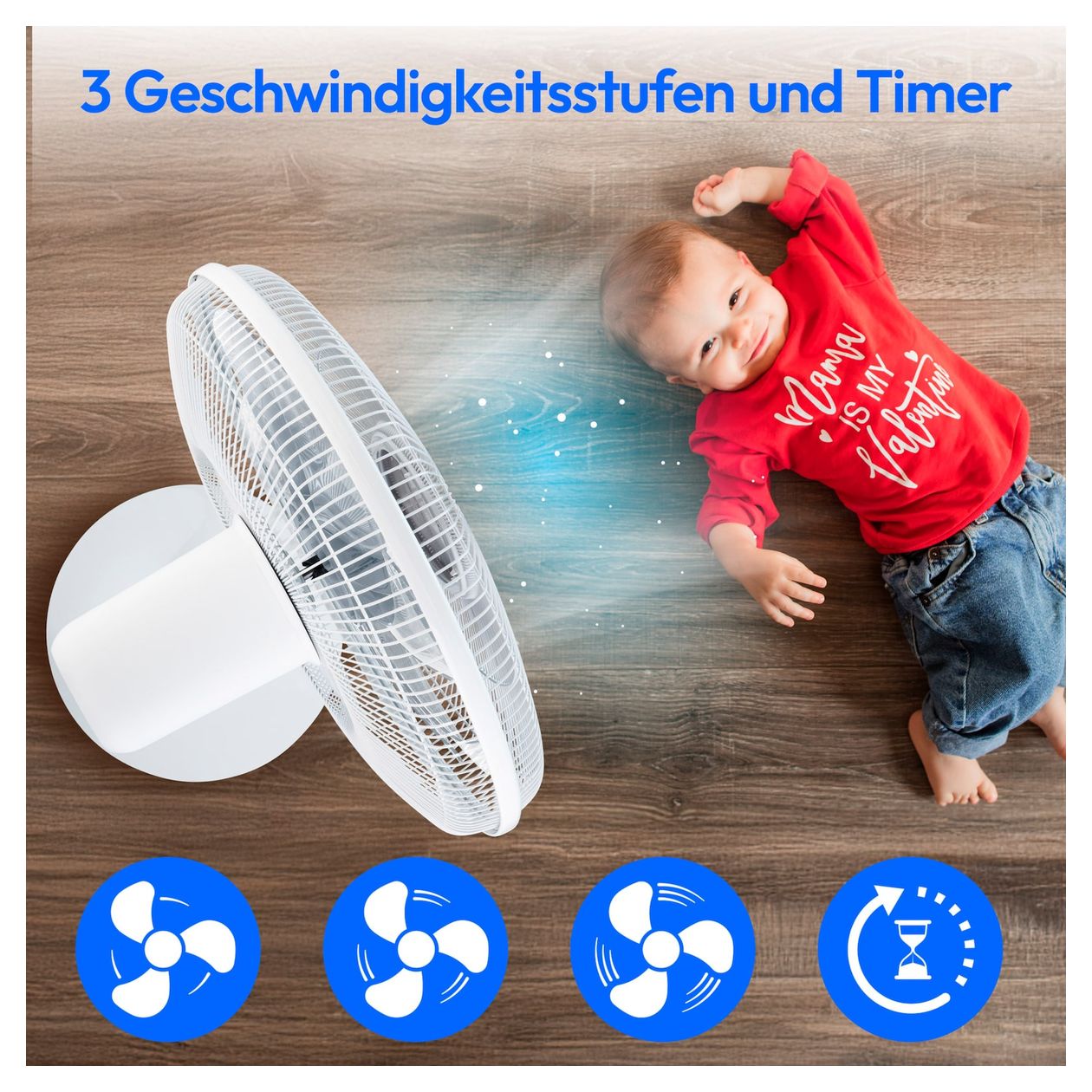 MD 12069 Ventilator Stand neigbar 56 dB  (Weiß) 