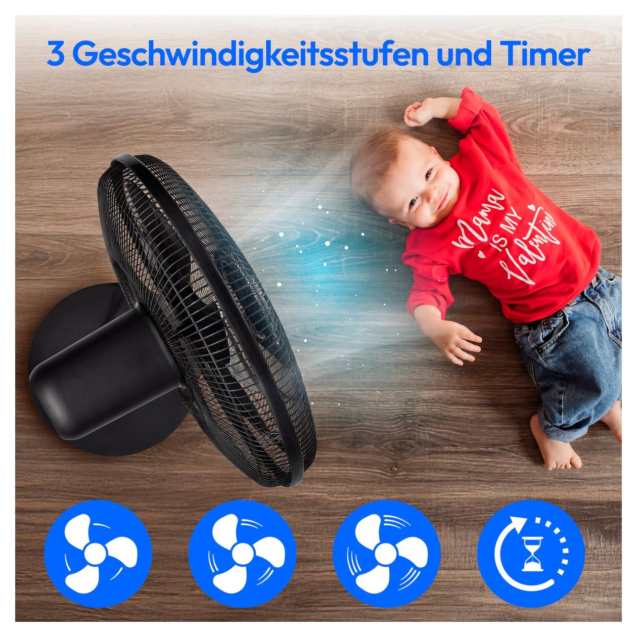 MD 12069 Ventilator Stand neigbar 56 dB  (Schwarz) 