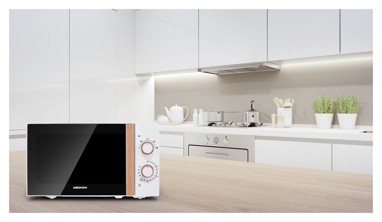 MD10596 Freistehende Mikrowelle 700 W Größe: klein 5 Stufen  (Weiß) 
