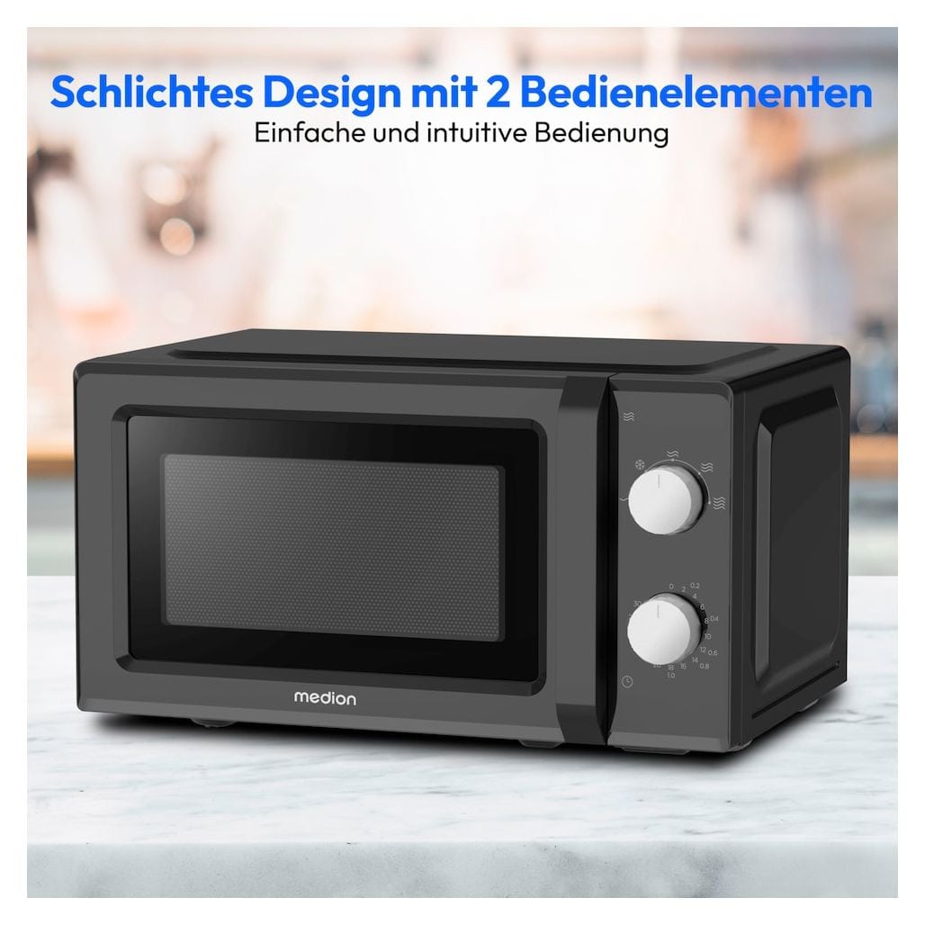 MD11475 Freistehende Mikrowelle 700 W Größe: klein 5 Stufen  (Schwarz) 