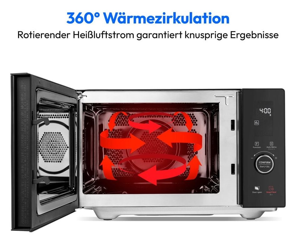 MD12041 Freistehende Mikrowelle 900 W Größe: mittel 10 Stufen Grill  (Schwarz) 