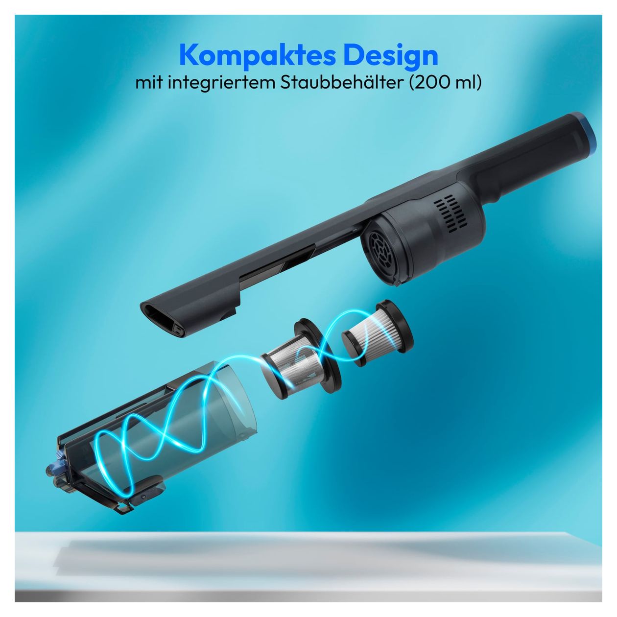 MD12057 Handstaubsauger Beutellos bis 15 min Laufzeit 14,8 V  (Grau) 