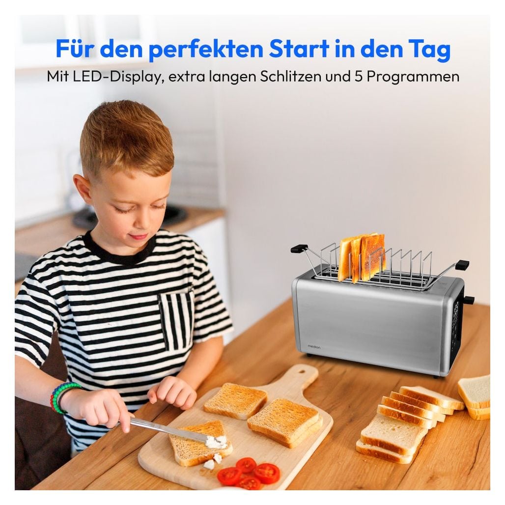 MD12103 Toaster 1450 W 4 Scheibe(n) 7 Stufen  (Silber) 
