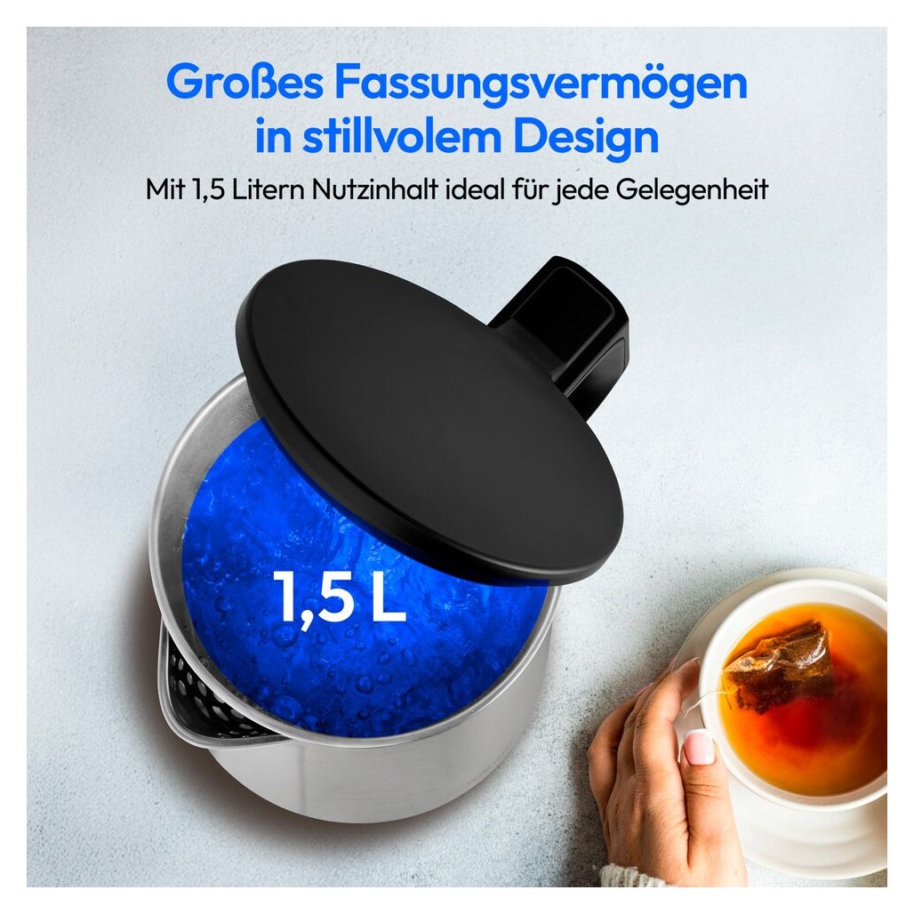 MD12105 1,5 l Wasserkocher 2200 W  (Edelstahl) 