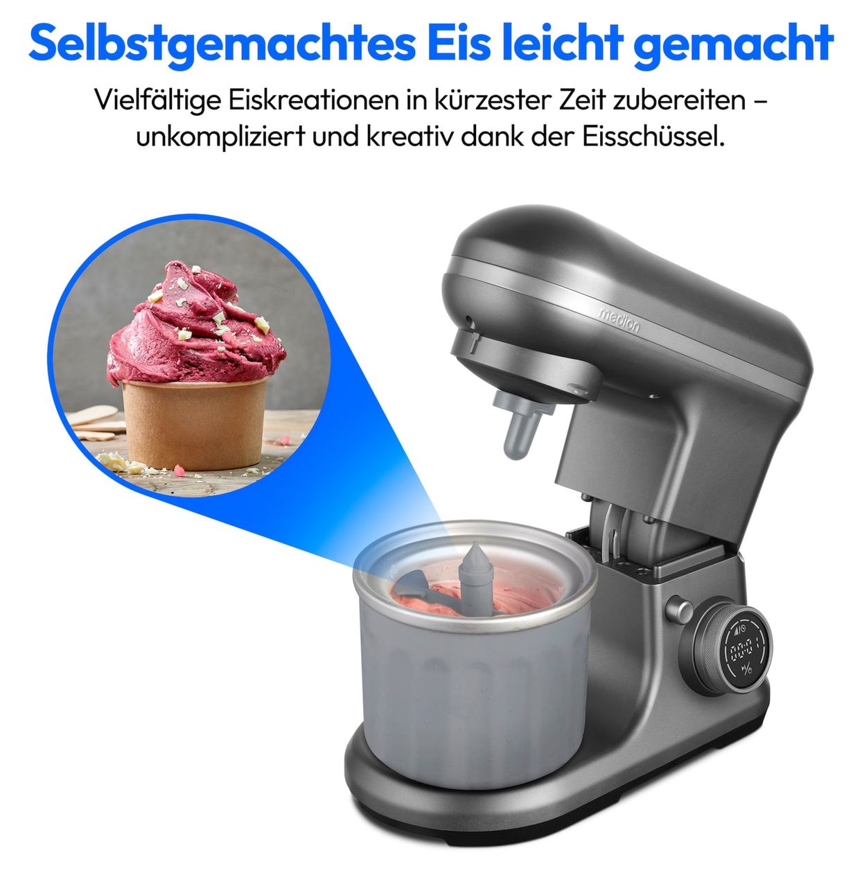 MD18420 1200 W Küchenmaschine 5 l  (Anthrazit/Edelstahl) 