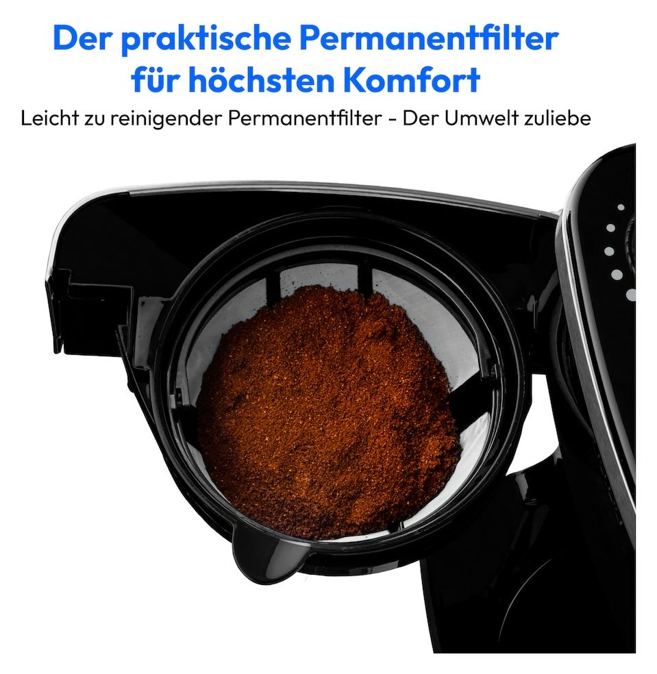 MD19911 8 Tassen Thermo Filterkaffeemaschine 1,0 l  (Schwarz, Edelstahl) 