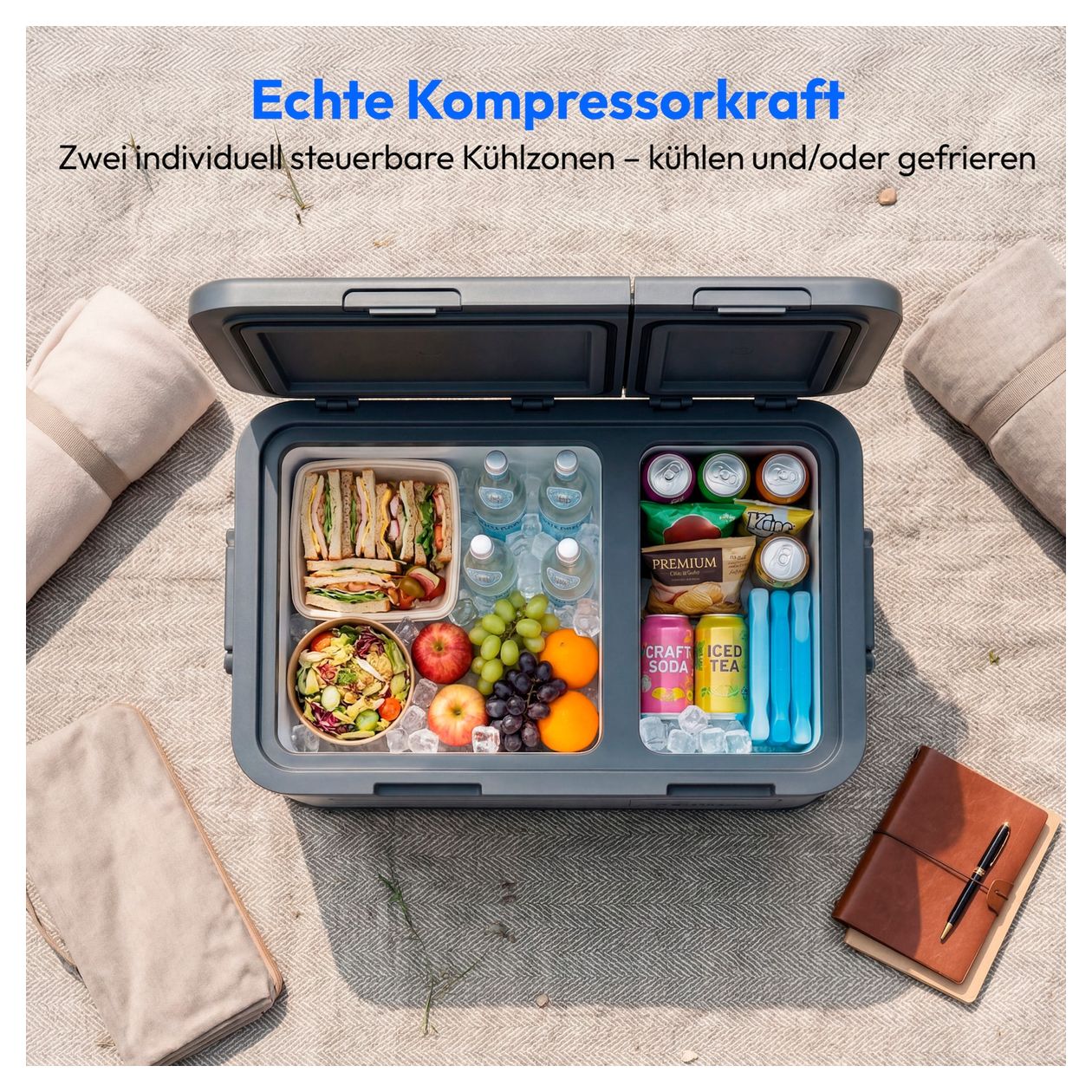 MD370026 36 l Kühlbox  (Schwarz/Grau) 