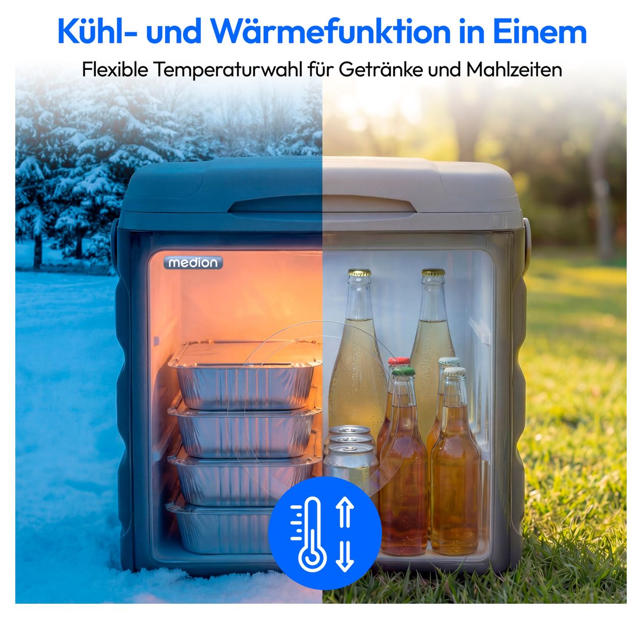 MD370030 30 l Kühlbox  (Silber, Weiß) 