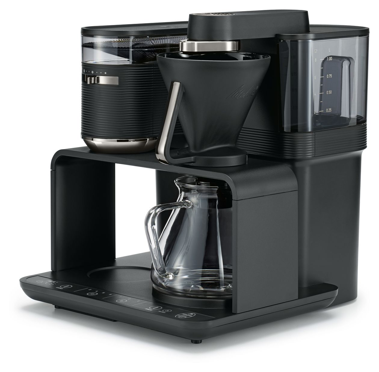 1024-01 Epos 8 Tassen Filterkaffeemaschine  (Schwarz, Silber) 