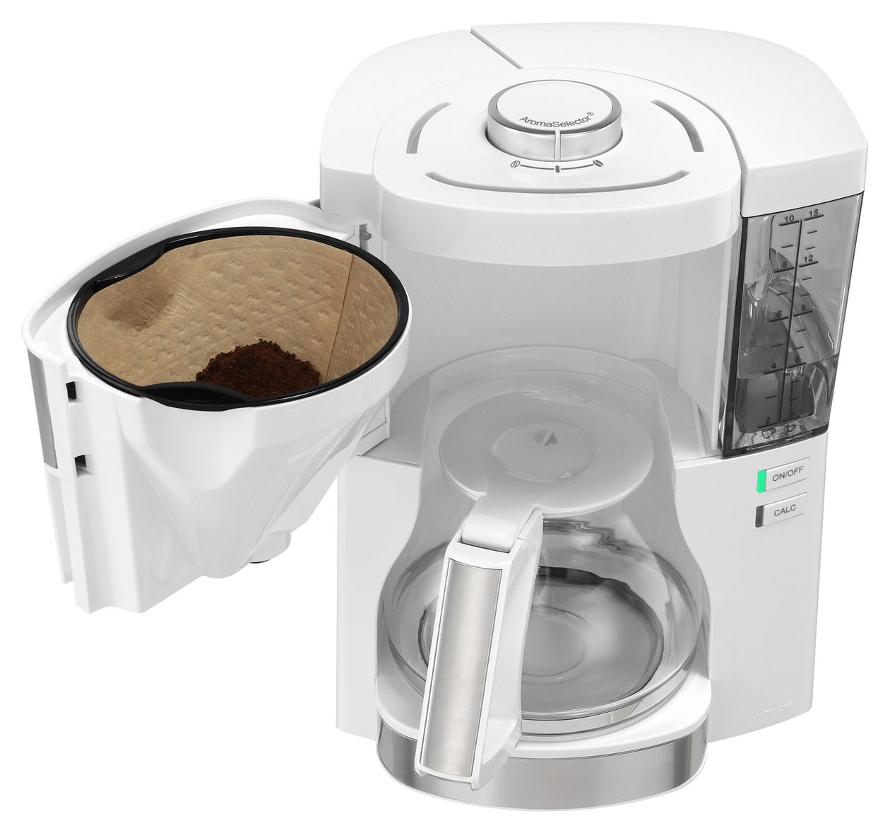 1025-05 15 Tassen Filterkaffeemaschine  (Silber, Weiß) 