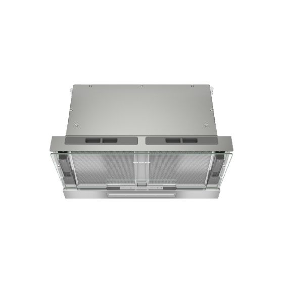 DAS4640 Abluft/Umluft Dunstabzugshaube/Esse Einbau 561 mm (Silber, Transparent) 