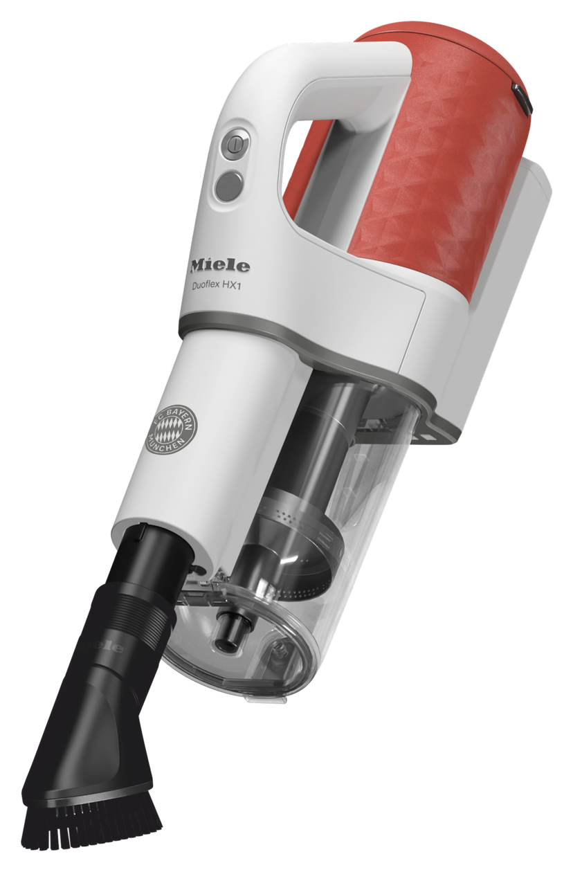 Duoflex HX1 FC Bayern Edition Handstaubsauger Beutellos bis 55 min Laufzeit Micro  (Grau, Rot, Weiß) 