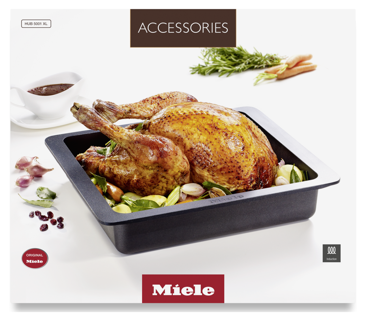 HUB5001XL Gourmet-Bräter induktionsfähig 44,8 x 38,6 x 8,6 cm 