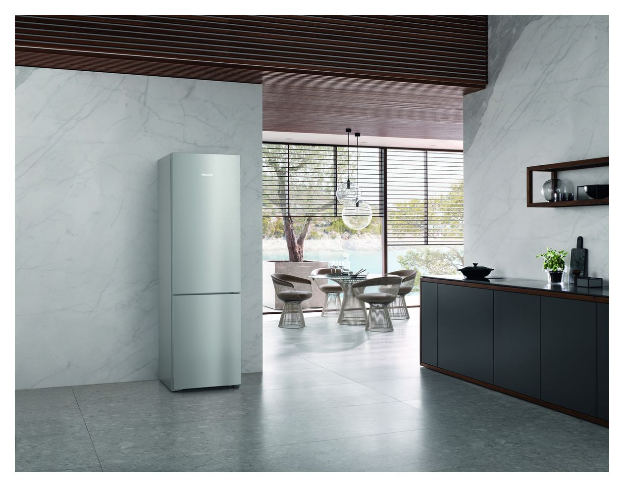 KFN4395BD 268 l / 103 l Kühl-Gefrierkombi freistehend NoFrost 129 kWh Jahr  (Silber) 