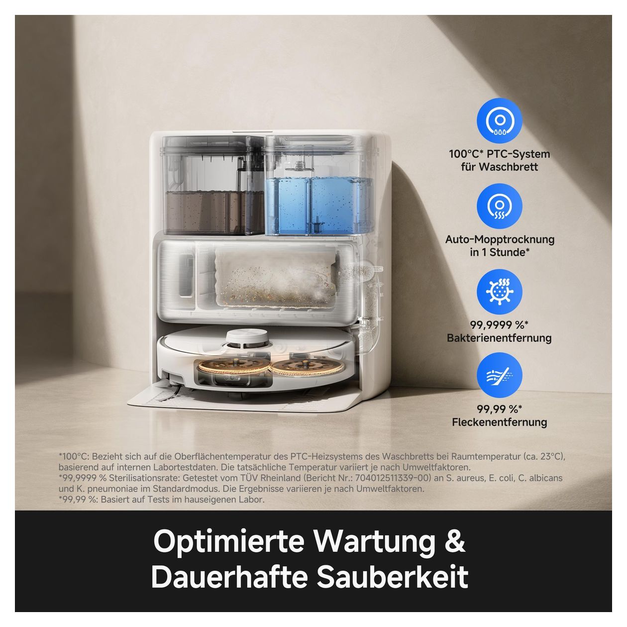 P70 Pro Ultra Saugroboter nass/trocken 30000 Pascal Leistung  (Weiß, Edelstahl) 