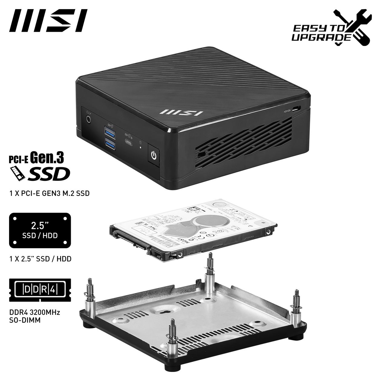 Cubi N ADL-007DE Mini-PC Intel® N 4 GB Ram 128 GB SSD Windows 11 Pro intern 