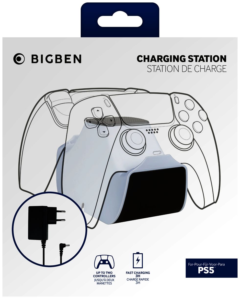 Controller Dual-Charger PS5 Ladestation PlayStation 5 (Schwarz, Weiß) 