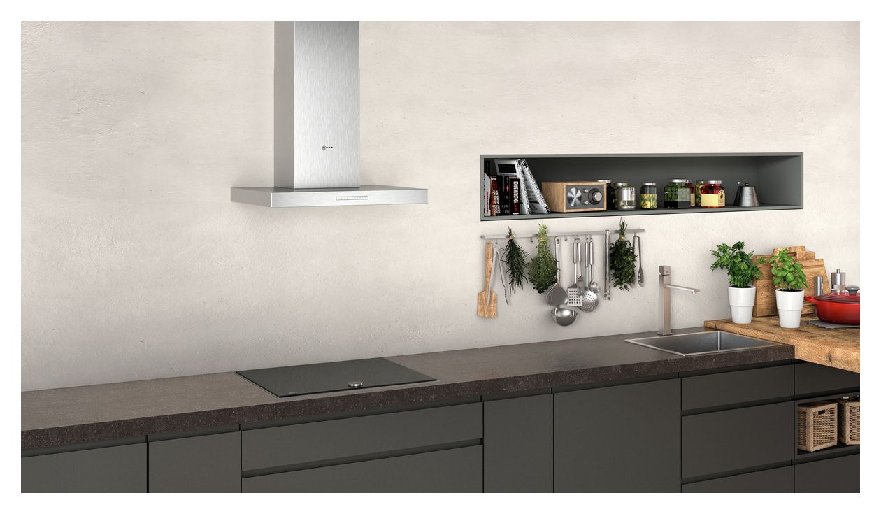 DMK64BBE1 (D64BBE1N0 + Z51DXI1X4) Abluft/Umluft Dunstabzugshaube/Esse Wand 60 cm (Edelstahl) 