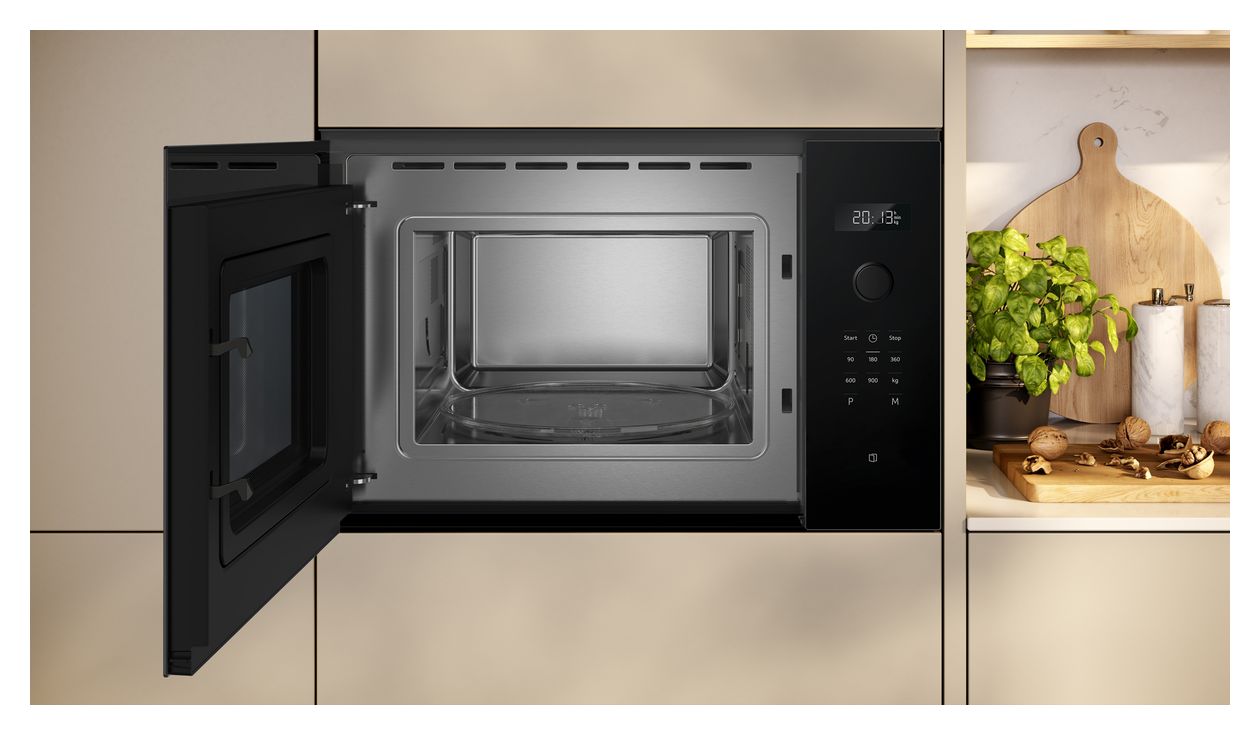 N50 HLAWD53K0 Einbau-Mikrowelle 900 W Größe: mittel 5 Stufen (Schwarz) 