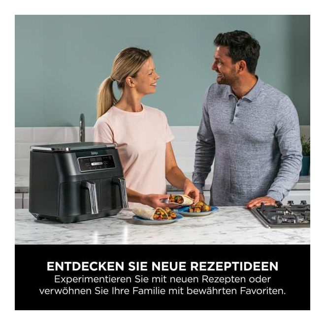 AF200EU Doppel Heißluftfritteuse 7,6 l 2400 W  (Schwarz) 