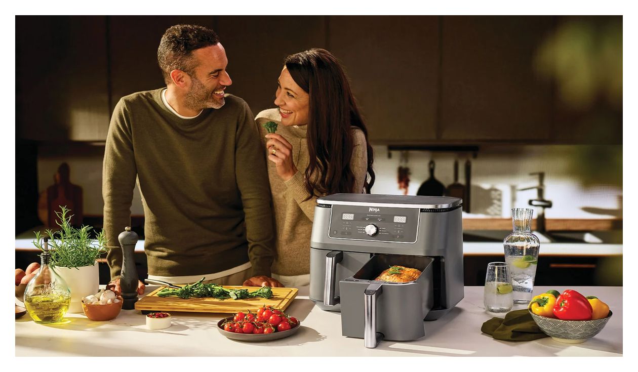 DZ400EU Doppel Heißluftfritteuse 9,5 l 2470 W  (Grau) 