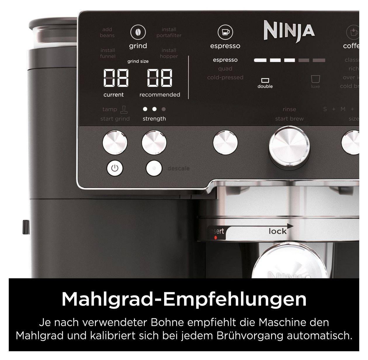 ES601EU Siebträger Kaffeemaschine 1650 W  (Schwarz, Edelstahl) 