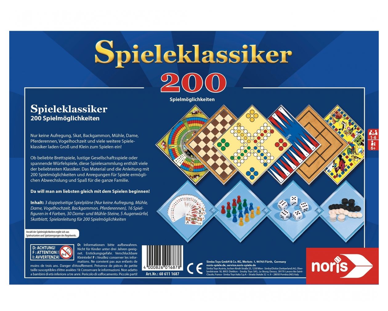 200 Games Collection Brettspiel bis zu 6 Spielern ab 6 Jahr(e) 