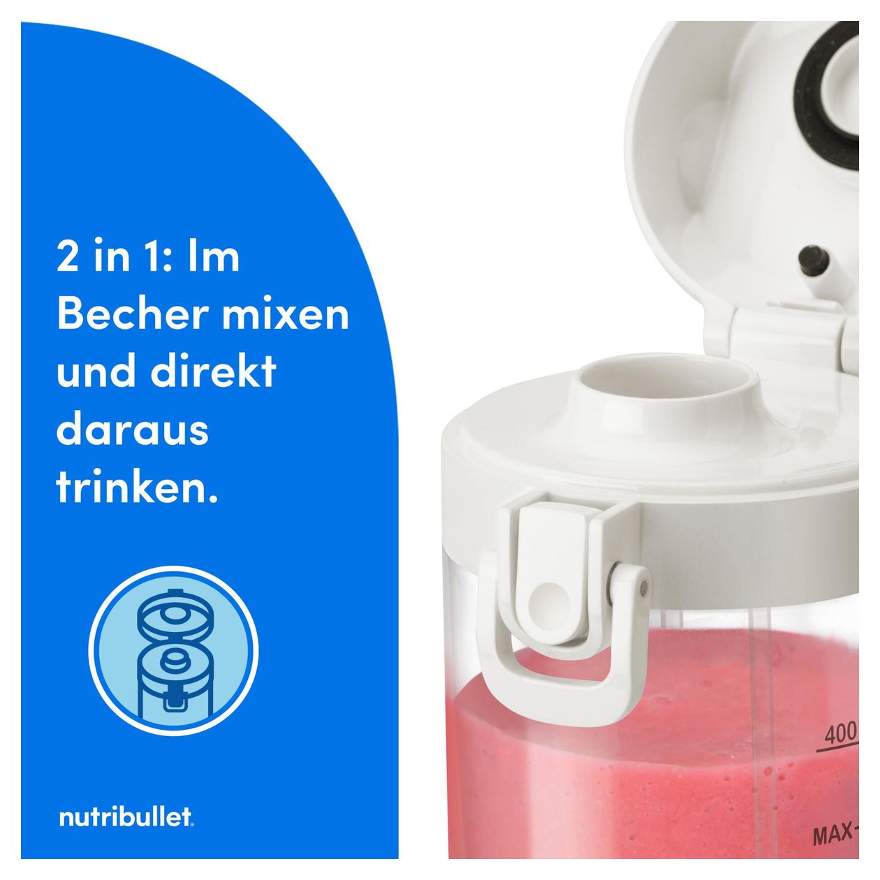 NBP016W Flip 0,59 l Standmixer  (Schwarz, Weiß) 