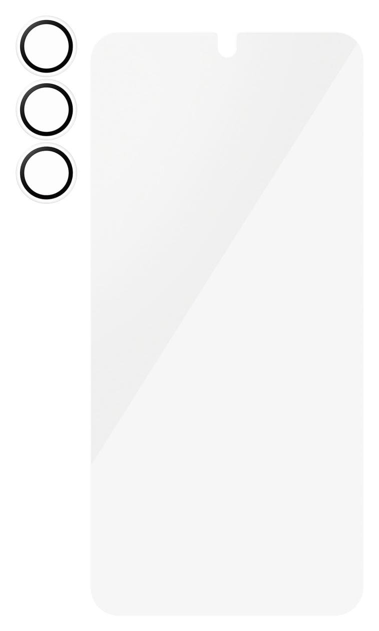 2-in-1 Bundle - Schutzkit Display/Objektiv Klare Bildschirmschutzfolie Gehärtetes Glas, Silikon, Polyethylenterephthalat für Samsung Galaxy S25 