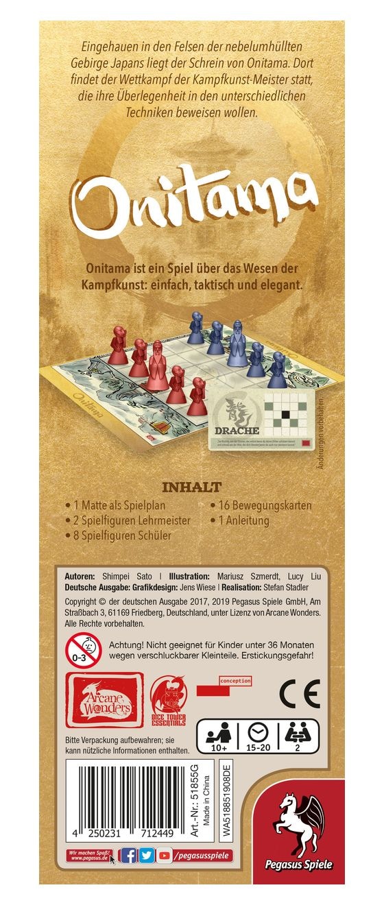 51855G Onitama Brettspiel bis zu 10 Spielern ab 10 Jahr(e) 