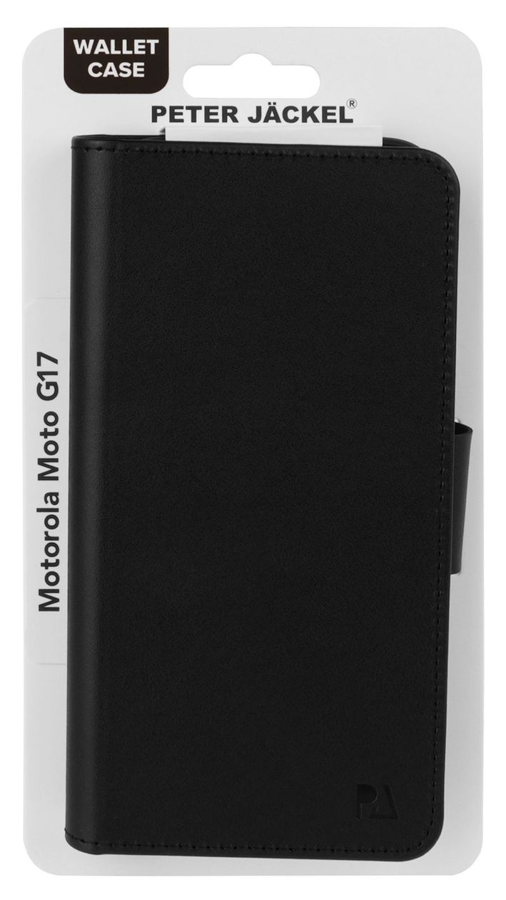 23149 Book Case Wallet Geldbörsenhülle für Motorola Moto G17  (Schwarz) 