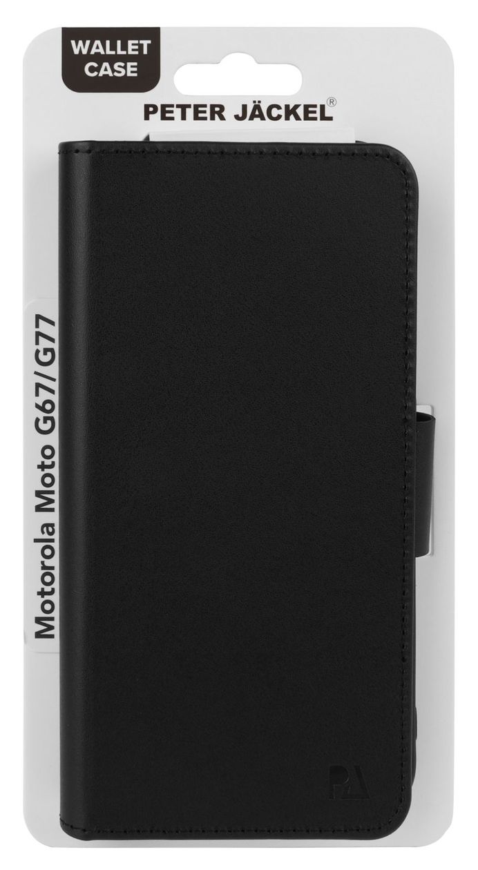 23150 Book Case Wallet Geldbörsenhülle für Motorola Moto G67/ G77  (Schwarz) 