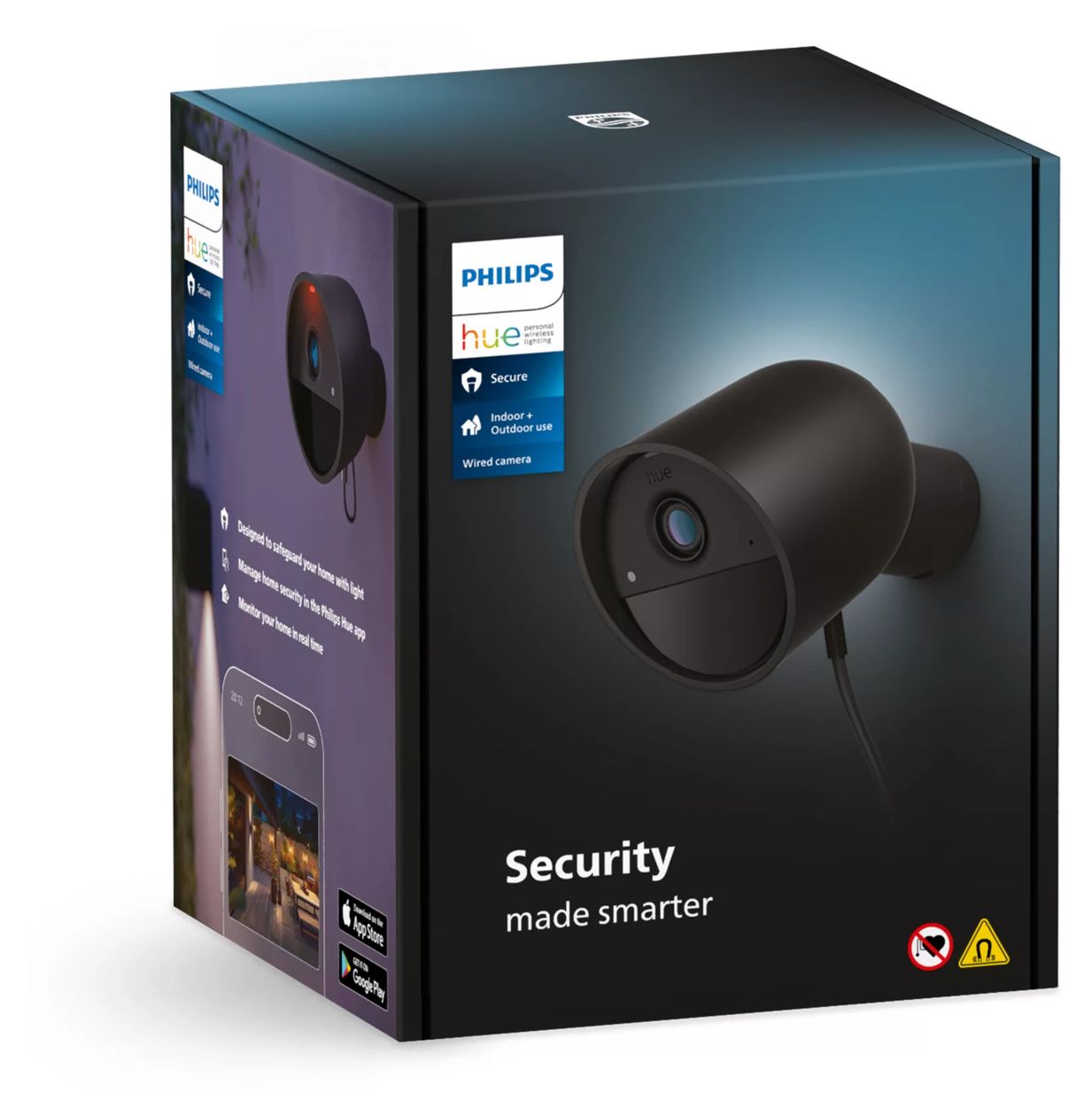 Hue Secure Kamera 1920 x 1080 Pixel IP-Sicherheitskamera IP20, IP65 Innen & Außen Nachtsicht  (Schwarz) 