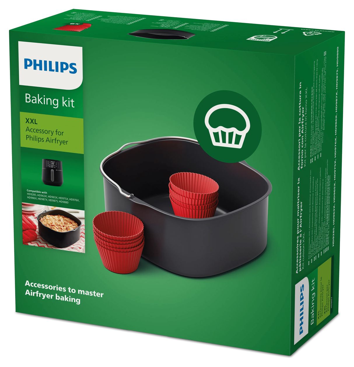 HD9957/00 Set zum Backen XXL Gusseiserne Pfanne für HD9285, HD963X, HD965X, HD975X, HD976X, HD986X, HD987X 