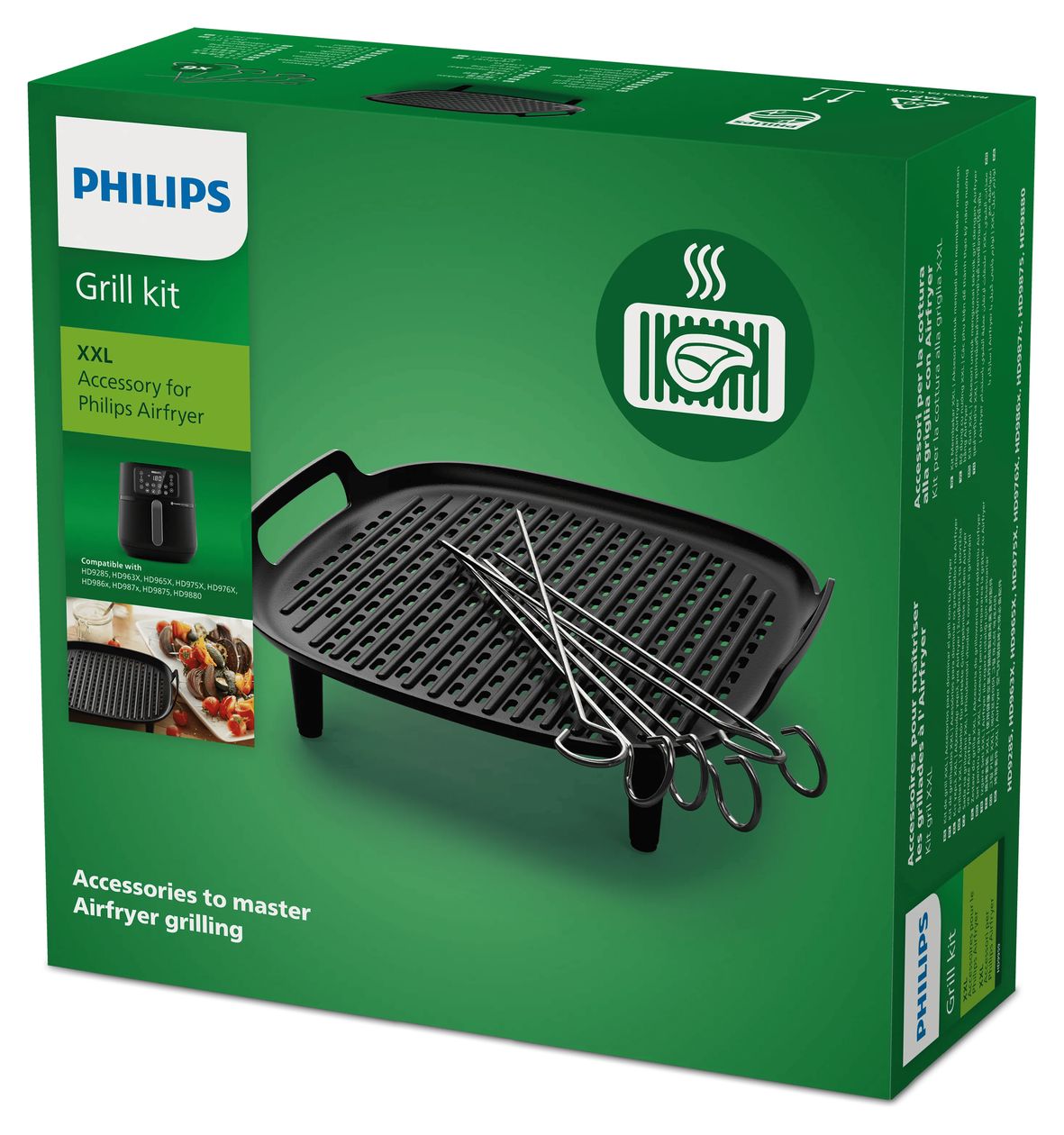 HD9959/00 Grillset XXL Grillboden &-Spieße für HD9285, HD963X, HD965X, HD975X, HD976X, HD986X, HD987X 