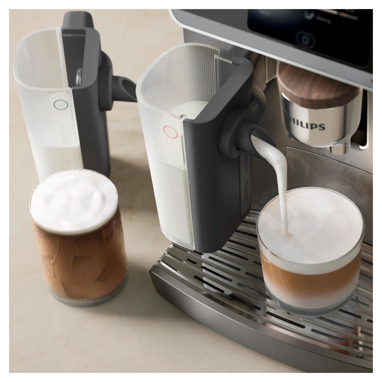 Series 8000 EP8757/92 LatteGo Pro Aromis Kaffeevollautomat 15 bar 1,9 l 275 g  (Grau) 