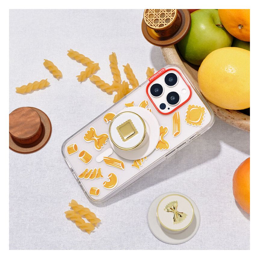 PopGrip Enamel Raviolo Fingerring (Gold, Transparent, Weiß) 