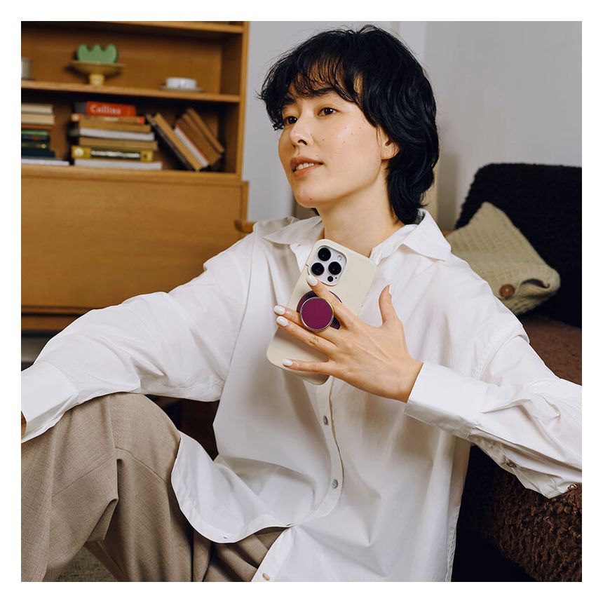 PopGrip MagSafe Luxe Red Wine Ename Fingerring für Apple iPhone 12+  (Gold, Violett) 