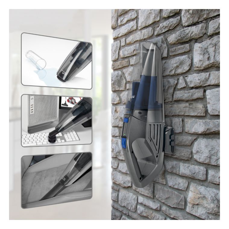 PC-AKS3034 Handstaubsauger Beutellos bis 20 min Laufzeit 14,8 V  (Anthrazit, Blau) 