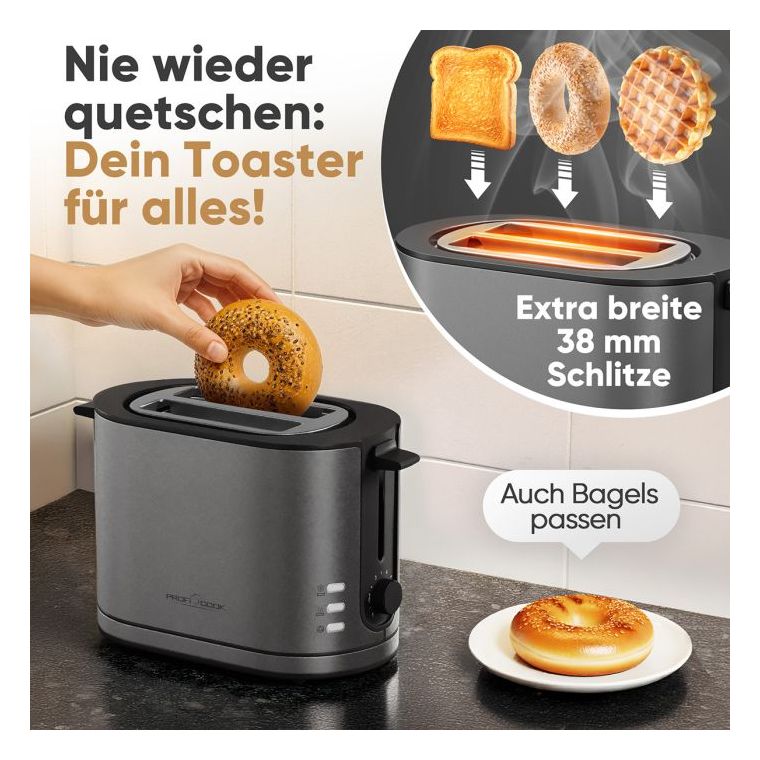 PC-TA1291 Toaster 950 W 2 Scheibe(n)  (Anthrazit) 