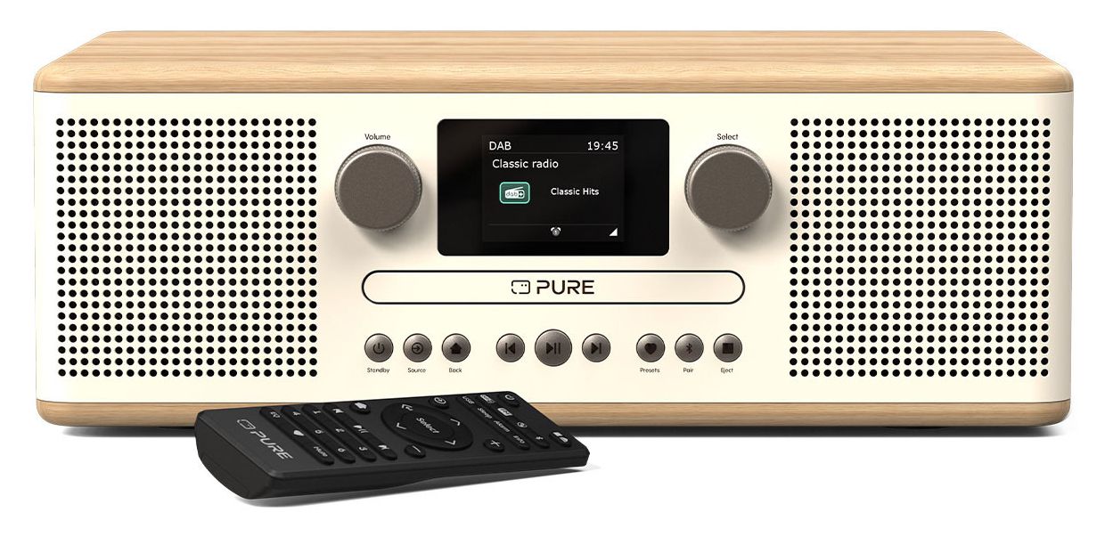 Classic C-D6 Bluetooth DAB, DAB+, FM Radio Tragbar  (Eiche, Weiß) 