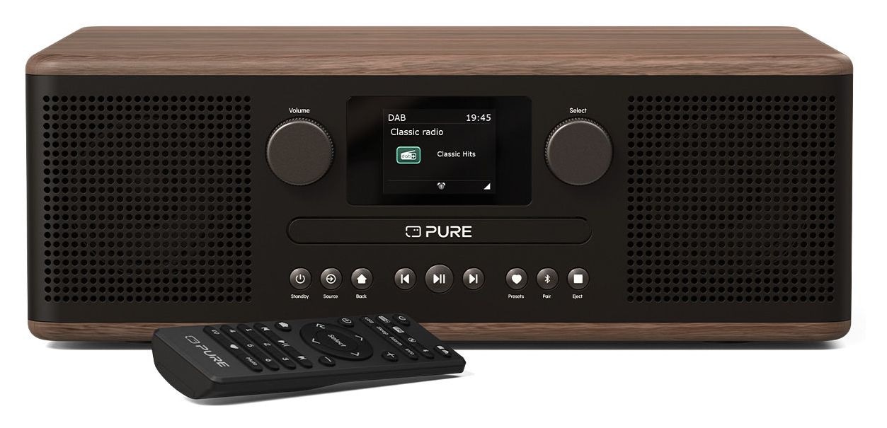 Classic C-D6 Bluetooth DAB, DAB+, FM Radio Tragbar  (Schwarz, Walnuss) 